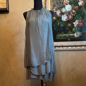 Elegant Sage Sleeveless Dress